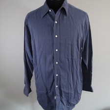 Roundtree  Yorke Shirt Mens 16-33 Dillard's Pocket Button Up Blue Long Sleeve