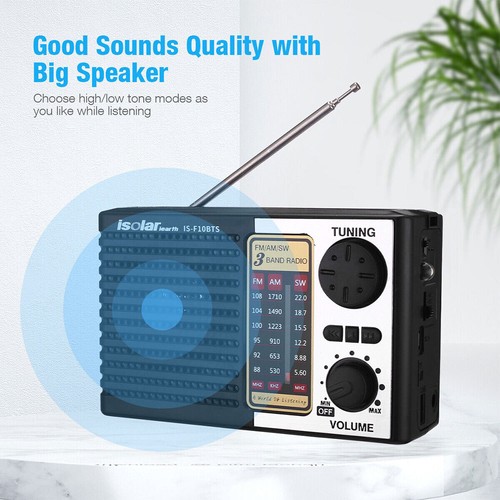 Bluetooth Portable Solar FM/AM SW Radio Digital Speaker MP3 Player Rechargeable - Picture 6 of 15