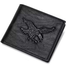 Unique 3D Eagle Embossed  PU Leather Wallet Spacious Card Holder Multiple Slots