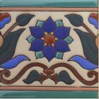 Hand Painted Raised Relief Tile - Violeta Azul