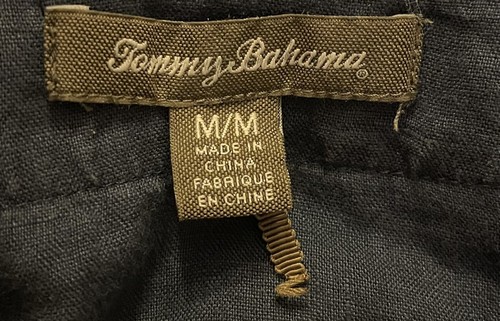 Tommy Bahama Dress Blue Linen Popover Shirt Dress Silk Trim V Neck S - Picture 5 of 6