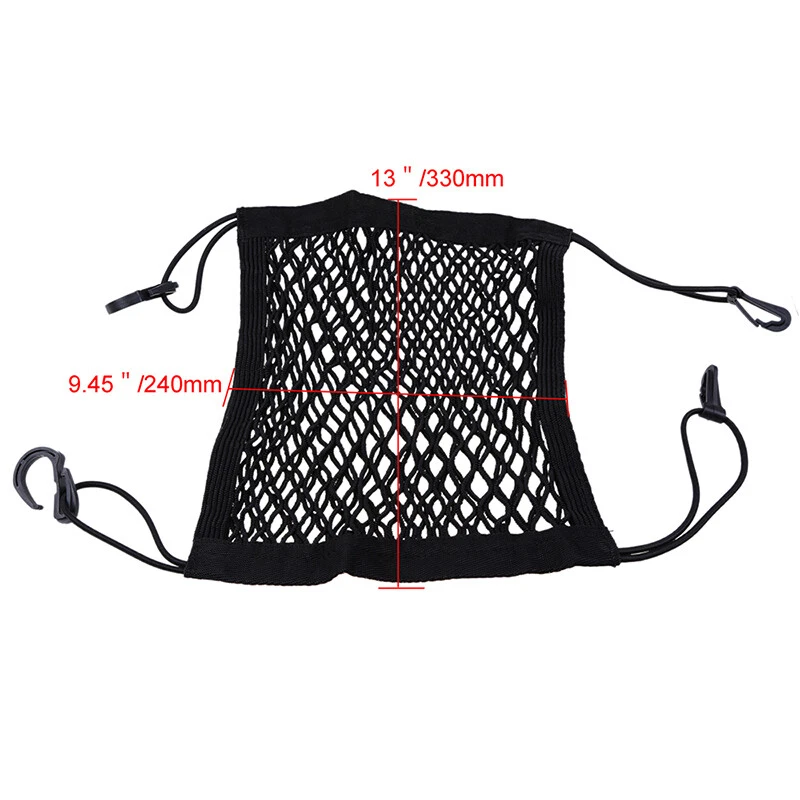 Bolsa de red de malla elástica para almacenamiento de asiento trasero de almacenamiento de carga ordenada de bolsillo para automóvil camión Foto 3 de 4
