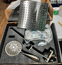 PDP Bath 10" Rainfall Shower Head with Handheld Spray, BRUSHED NICKEL