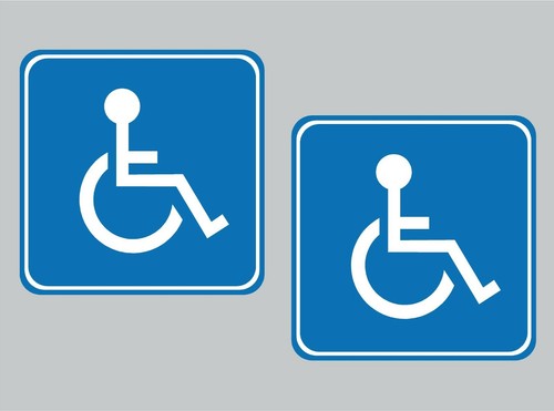 2x Handicap handi cap sticker decal vehicle wheelchair disabled window parking - Picture 3 of 4