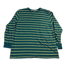 The Foundry 2XL Long Sleeve T-Shirt Mens Big Tall Green Striped