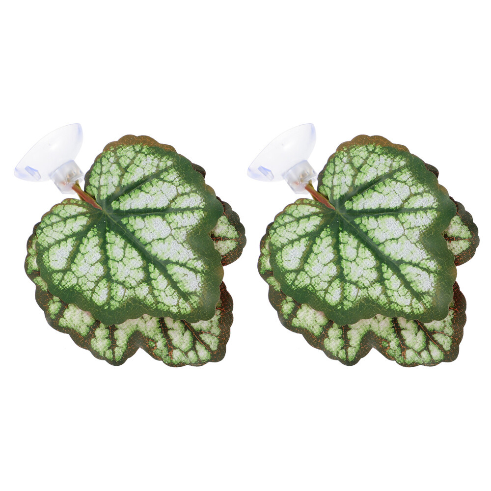 2Pcs Fish Tank Decor Aquarium Accessories Fish Tank Breeding Leaf