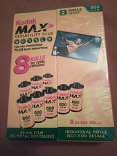 KODAK MAX VERSATILITY PLUS 800 FILM 8 ROLLS 24 EXP. 03/2004 SEALED