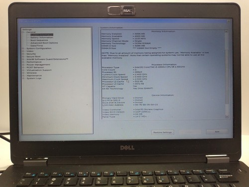 Dell Latitude E7470 w/i5-6300U, 4GB RAM Laptop for Parts/Repair #0086 - Picture 2 of 11