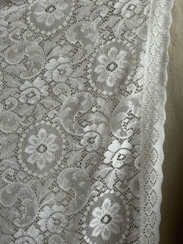 Vintage Laura Ashley Victorian Design White Cotton Lace Curtaining Sample 58”/80 - Picture 1 of 8