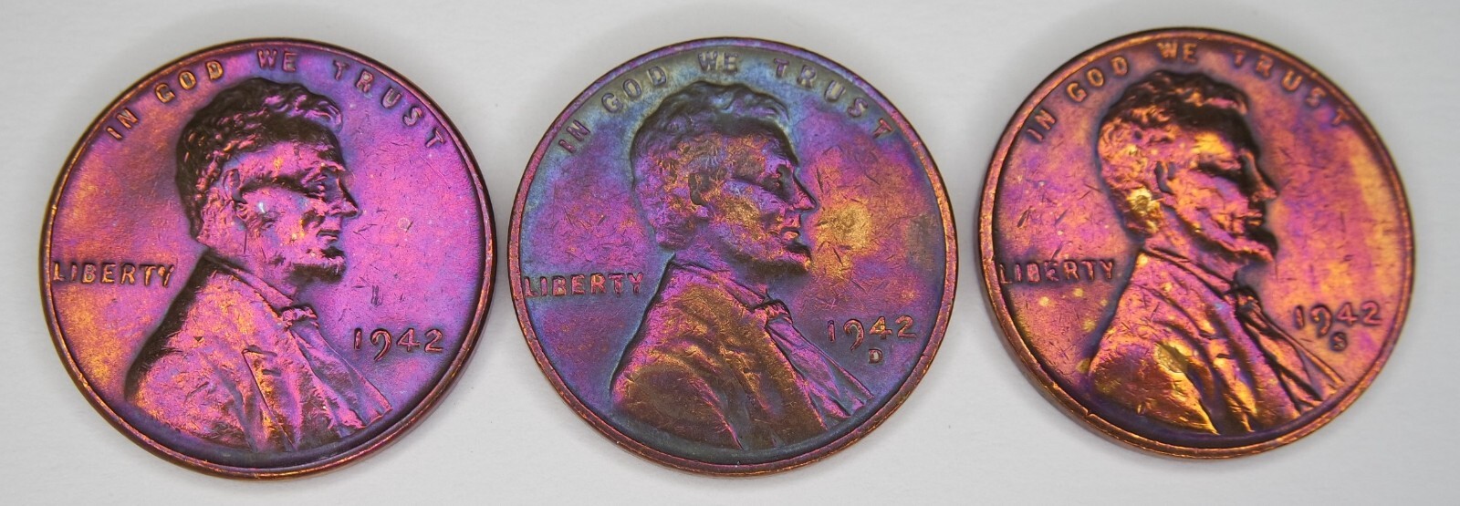 1942 P D S Lincoln Cent Wheat Penny Set **TOUGH YEAR**