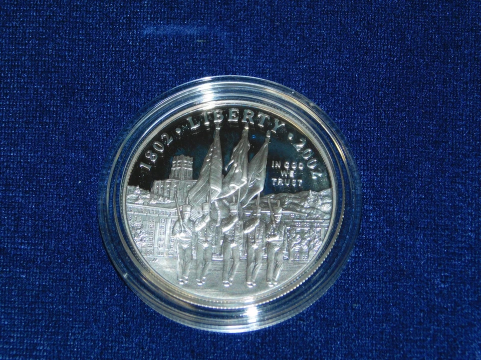 US MINT 2002 US MILITARY ACADEMY WEST POINT BICENTENNIAL SILVER PROOF COIN W/COA - Image 3 of 4