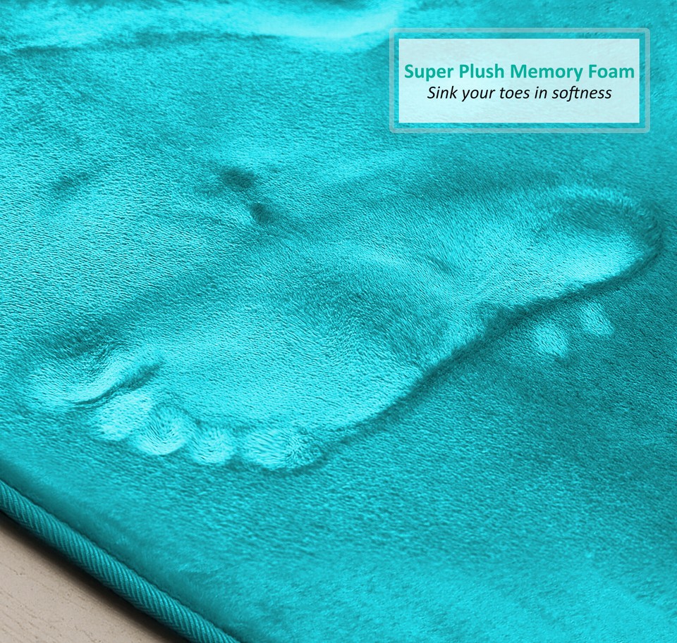 3PC Bathroom Rug Memory Foam Bath Mat Set - Small Large and Contour ...