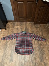 Pendleton Men L Plaid Pure Virgin Wool Made in USA Long Sleeve Button Down Shirt