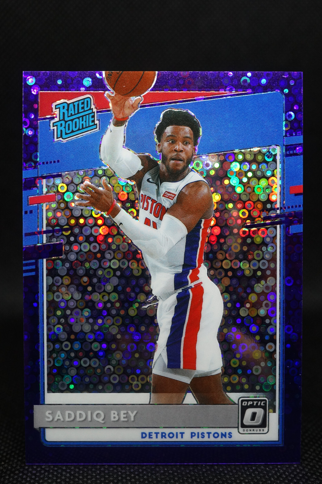 2020 NBA Panini Optic Rated Rookie Fast Break Purple Prizm 63/95 Saddiq Bey #169