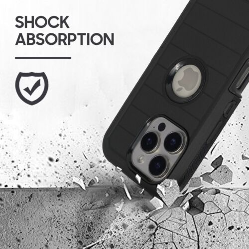 For iPhone 16, 16 Pro, Plus, 16 Pro Max Case Belt Clip Cover Built in Screen - Picture 5 of 29