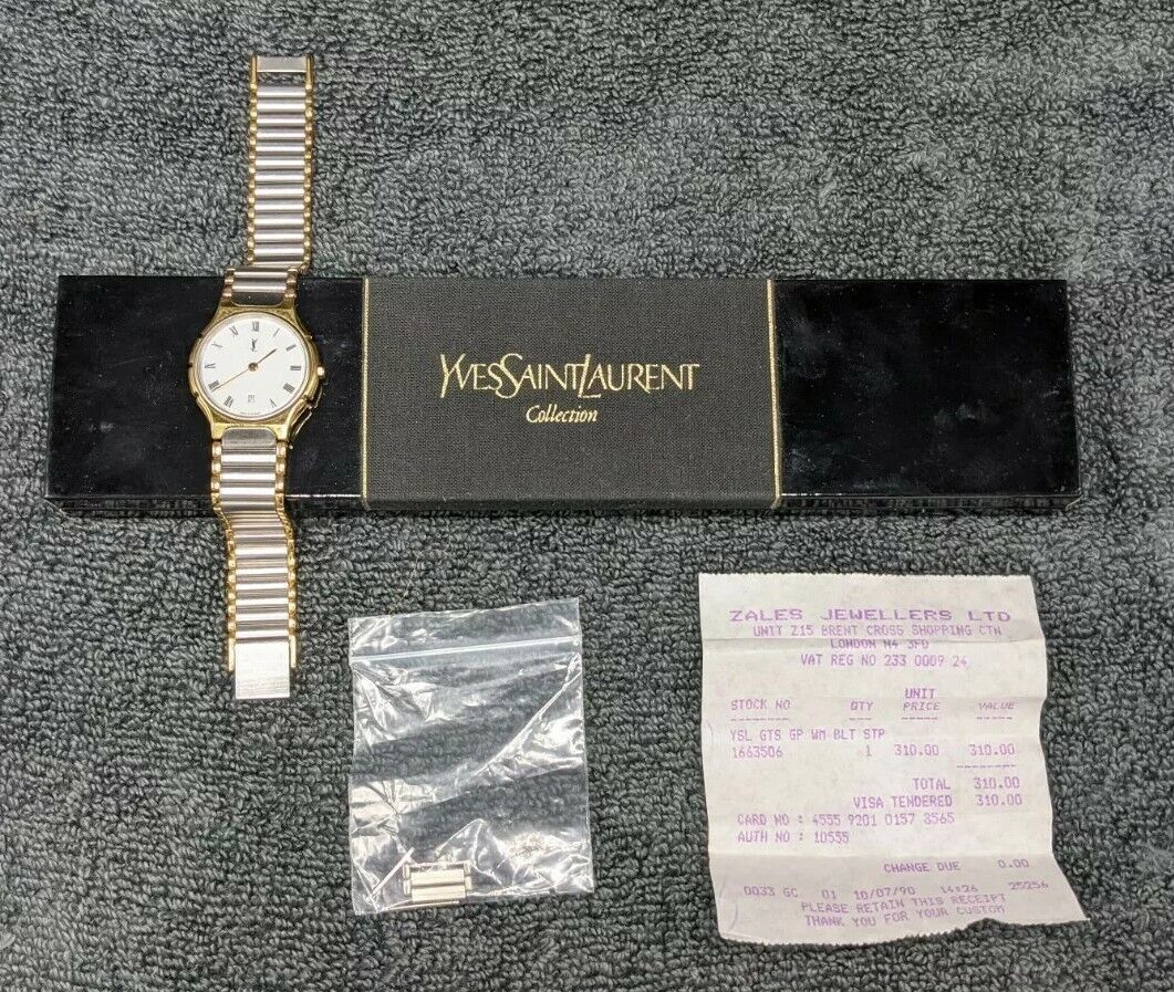 Retro 90s Yves Saint Laurent YSL Vintage Wristwatch Watch In excellent Condition