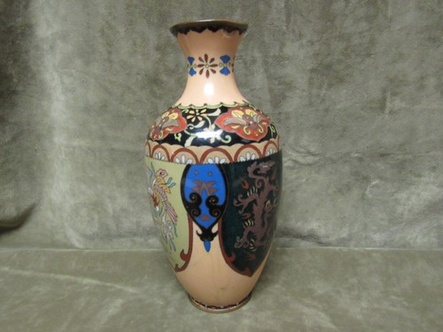 Antique Chinese Cloisonne Enamel Vase Dragon & Phoenix Bird Bees 19th Century - 第 6/13 張圖片