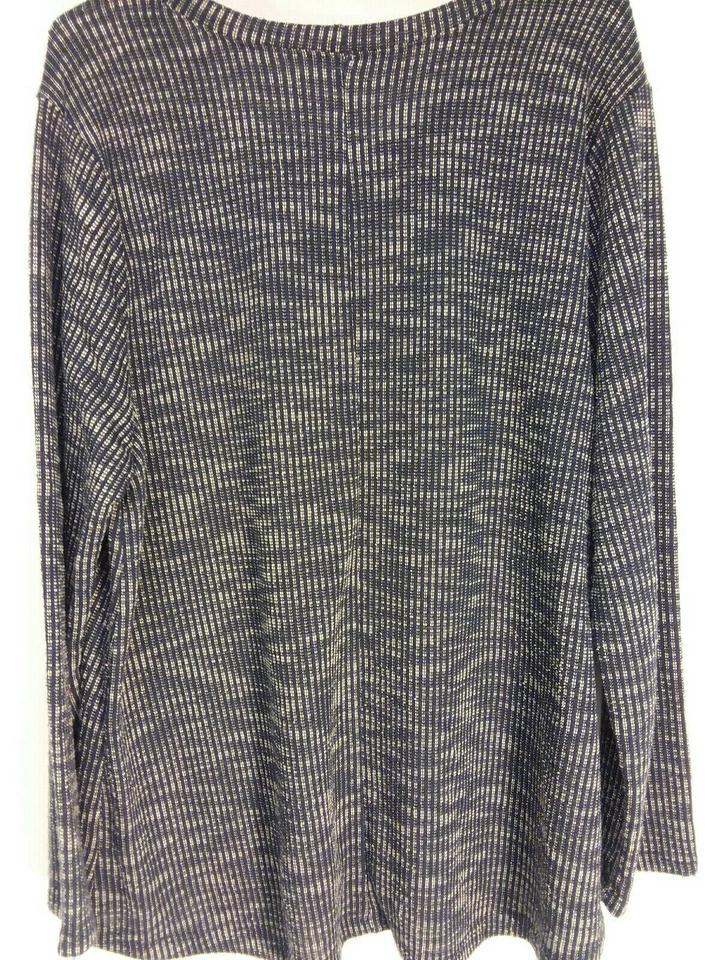 Suéter Pullover Tua Plus Talla 3X Gris Cuentas Cuello Joya Negro Crema Mármol Foto 4 de 4