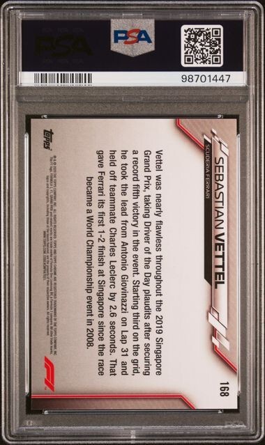 SEBASTIAN VETTEL 2020 Topps Chrom F1 SAPPHIRE EDITION #168 SEBASTIAN VETTEL 2020 Topps Chrom F1 SAPPHIRE EDITION #168