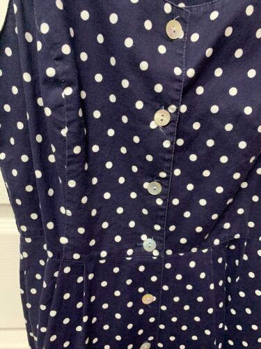Piastrelle vintage Carol Anderson taglia 16 bianco marino a pois MIDI racerback - Foto 6 di 10