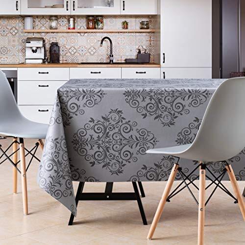 KP HOME Waterproof PVC Table Cloth Wipe Clean - Rectangular Oilcloth 78x55in | - Picture 2 of 5