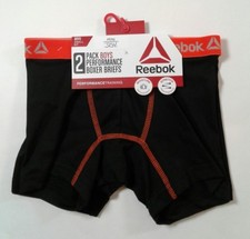 Boys Performance Training Stretch Boxer Briefs Reebok 2 Pack Size Small 6-7