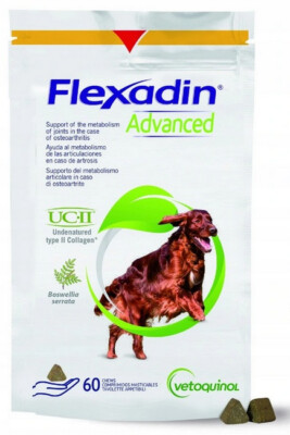 FLEXADIN Advanced Adult Dog 60 Chews für Hunde bei Osteoarthrose Optimale Gelenk