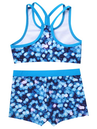 Girls Tropical Print Swimsuit Summer Beach Swimwear 2 Piece Bikini Swimming - Picture 8 of 43