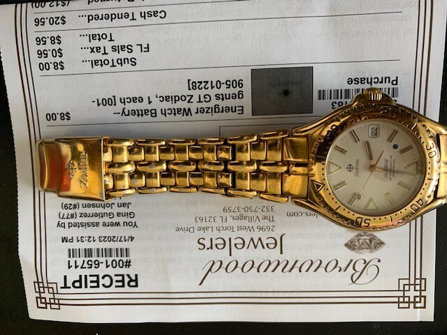 Zodiac Vintage Men Sea Wolf Profes RARE 200M Diver Gold Watch