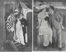 2 Gräfin Fifi, Operetta Maria Ottmann, Albert Kutzner Real Photo RPPC postcards