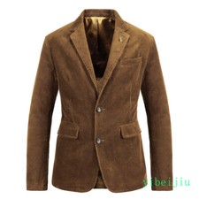 Vintage Men's Two Button Jackets Corduroy Suit Blazers Coats