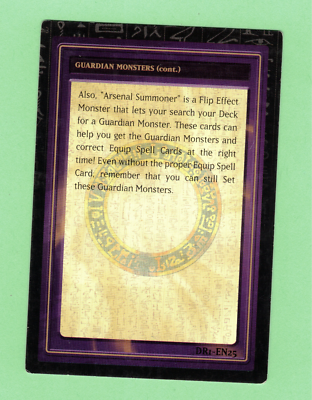 YUGIOH TIP CARD #25 OF 50 "GUARDIAN MONSTERS" DR1-EN25 (223) | eBay
