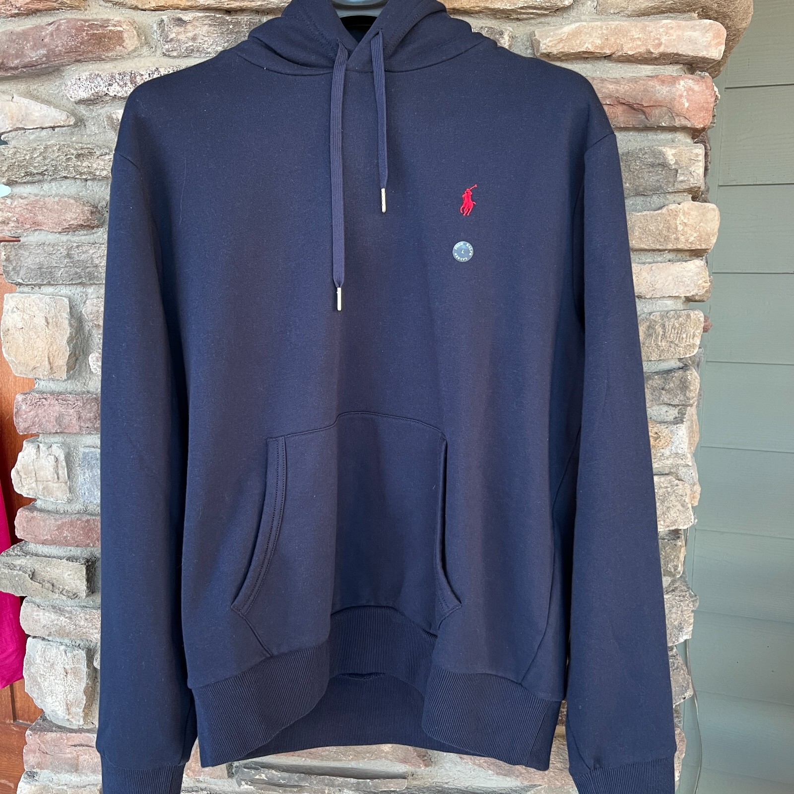 Ralph Lauren Polo Para Hombre LS Sudadera Pullover Con Capucha Azul Marino Grande Nueva Con Etiquetas