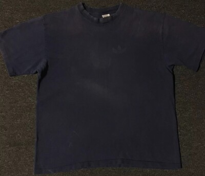 Vtg 90s Adidas Faded Distress Shirt S Surf Skate Biker Thrashed Track Grunge 80s