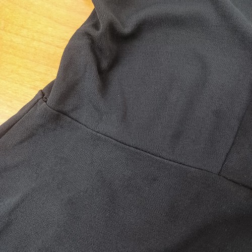 Eileen Fisher Silk Jersey Faux Wrap Dress Size M Women Black Minimalist Stretch - Picture 11 of 16