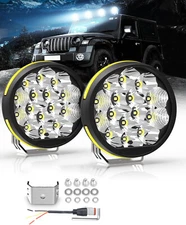 ✅ Navoroge 5 Inch LED Offroad Light Pods w/ Amber DRL, 360° Wide Range White ✅