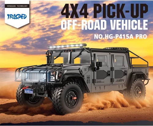 RC 1/10 HUMMER 4X4 Truck Full Option Pro 2-Speed/Sounds/LED/Smoke *RTR* GREEN - Picture 6 of 17