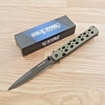 Cold Steel Ti-Lite Liner Folding Knife 4'' AUS-8A Steel Blade Green ZY-EX Handle
