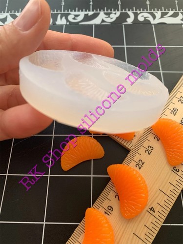 Mandarine-Obstscheibe-Orange-Lebensmittel Handarbeit Silikonform für Fondant-Harz-Basteln - Bild 6 von 10