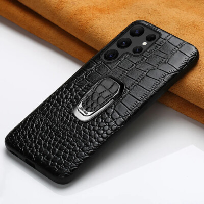 Crocodile Leather Magnetic Phone Case Cover For Samsung S24 S25 S26Ultra Note 20