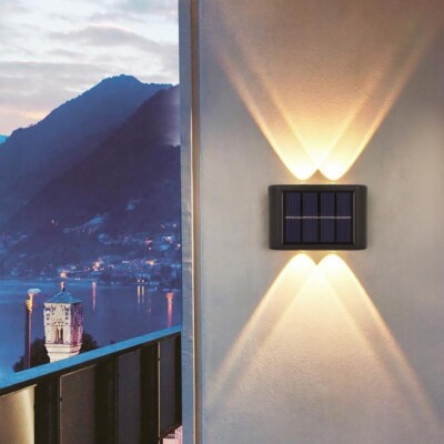 Up & Down Light Source Solar LED Wall Lamp Waterproof Wall Light Light Induction
