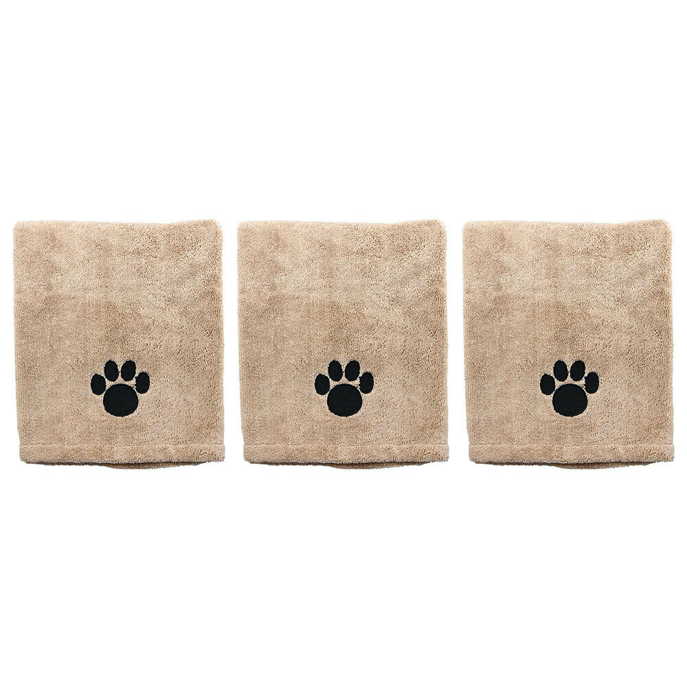 3x Paws & Claws 60x90cm Microfiber Drying Soft Towel Dogs/Cats/Pets Grooming BRN eBay