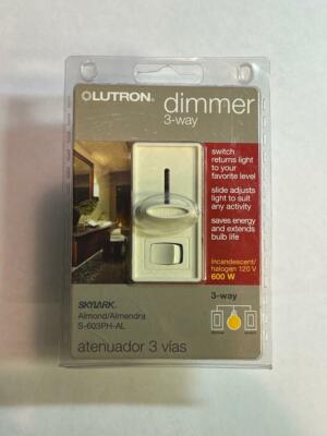 Lutron Dimmer Switch Skylark Toggle Style 3-way Light Almond TG-603PH