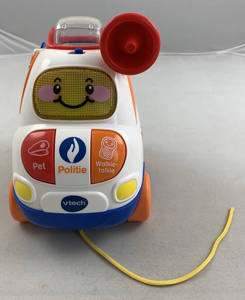 VTech Speelgoed Peuter Baby Toet Toet Auto's Politieauto Trekkoord Nederlands - Bild 2 von 4