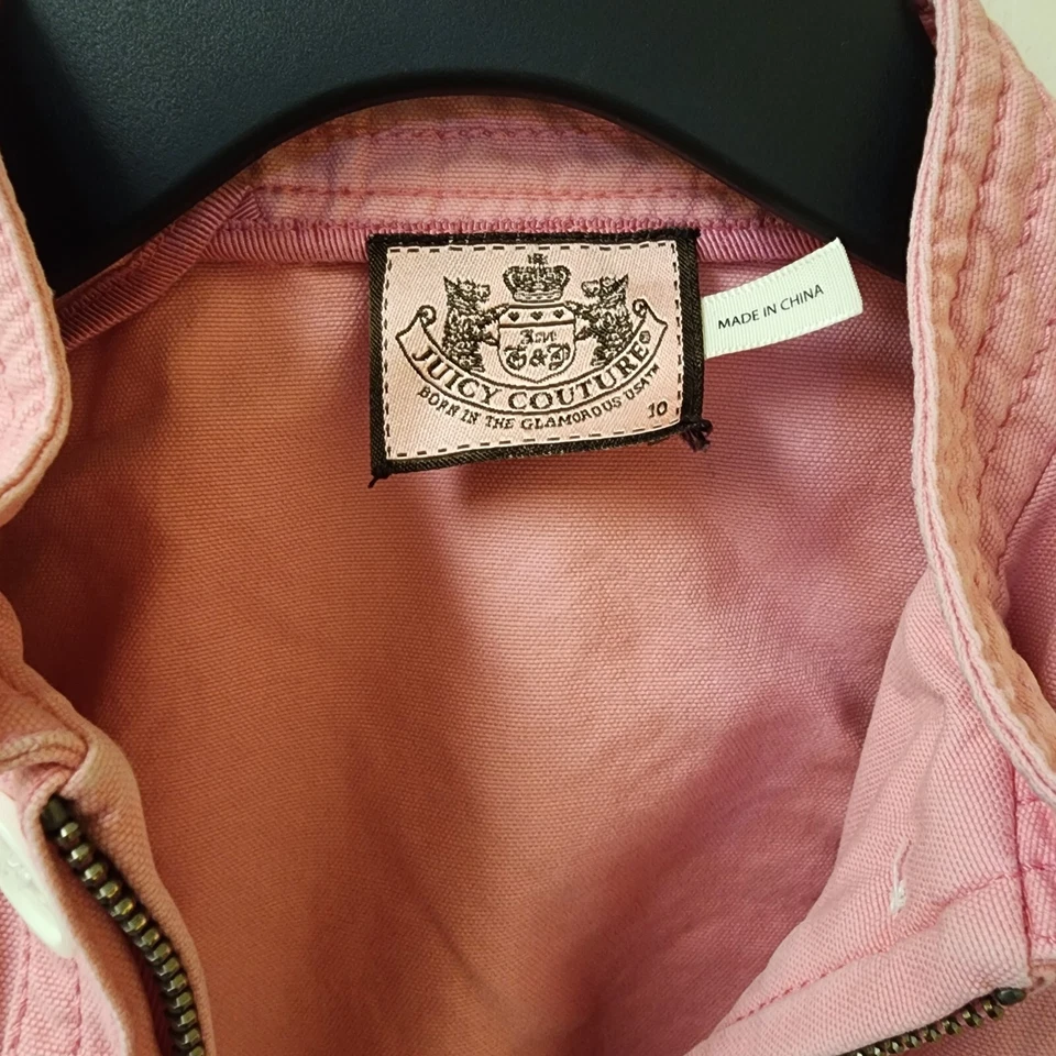 Juicy Couture Rosa Denim Jean Chaqueta Niñas Niños Talla 10 Niña Niños Chaqueta Foto 2 de 4
