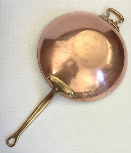 Mauviel Crate And Barrel 12" Copper/Stainless/Brass Wok--Never Used
