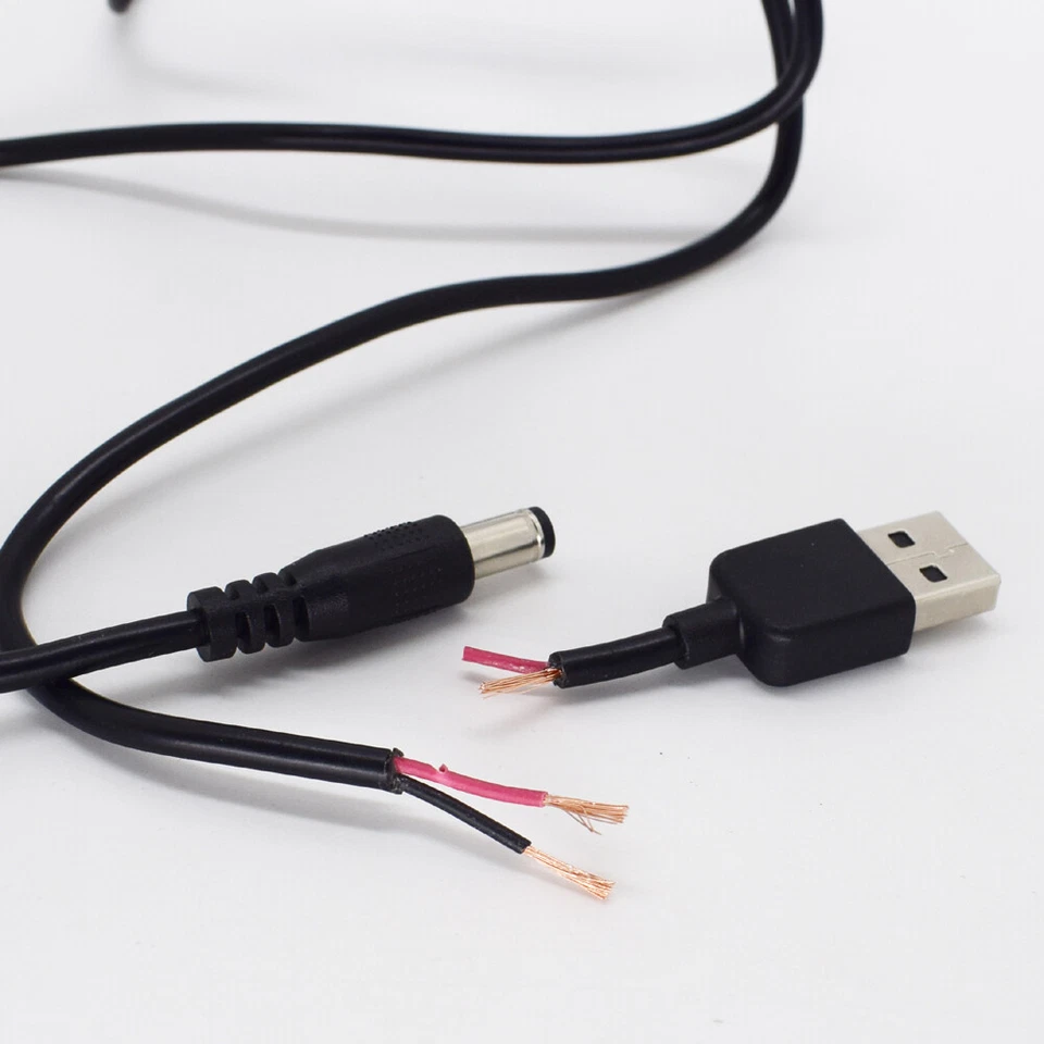 5pcs 1M/3.3FT USB 2.0 Male to 5.5x2.1mm Male 20AWG DC Power Charger Cable - Image 4 of 4