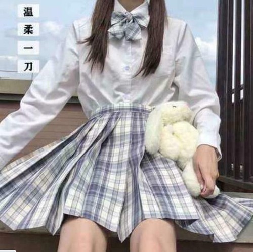 Japan Schulmädchen JK Uniform Matrosenanzug Langarm Bluse + Faltenrock Anzug - Bild 23 von 30