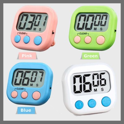 Digital Kitchen Timer Magnetic Cooking LCD Large Count Down Up Clear Loud Alarm