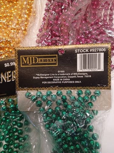 Beads On String Mj Designer Line Beads Huge Lot Of 11 VINTAGE from 1995 Sealed - Picture 6 of 6